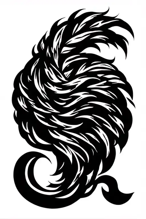 handicap symbol with curry hair tattoo design idea