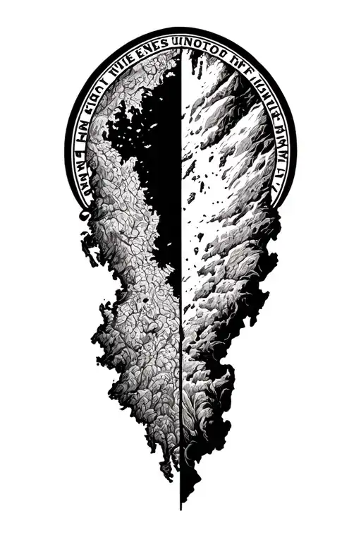 "I lift mine eyes unto the hill" outline of the islands of Islay and Skye next to each other tattoo design idea