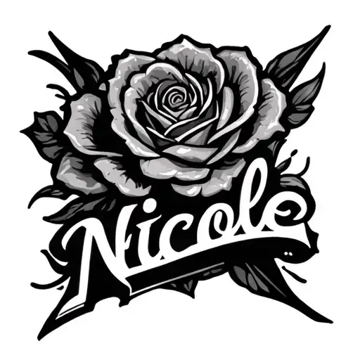 "Nicole " name tattoo tattoo design idea