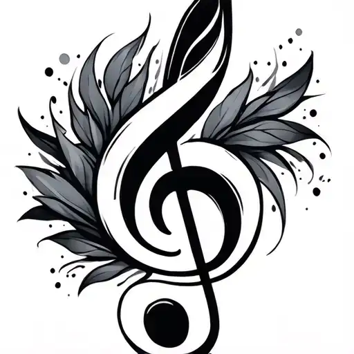 treble clef bass clef tattoo design idea