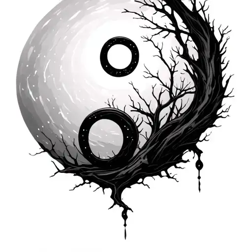 semicolon ";" with simple dead tree tattoo design idea