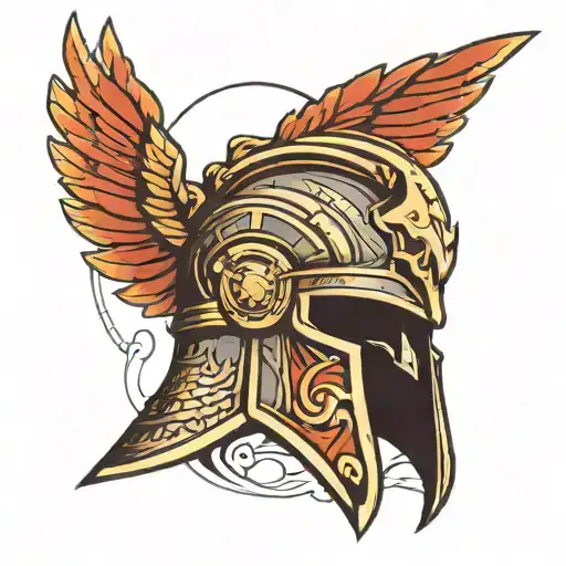 sparta helmet tattoo design idea