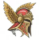 sparta helmet tattoo design idea