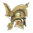 sparta helmet tattoo design idea