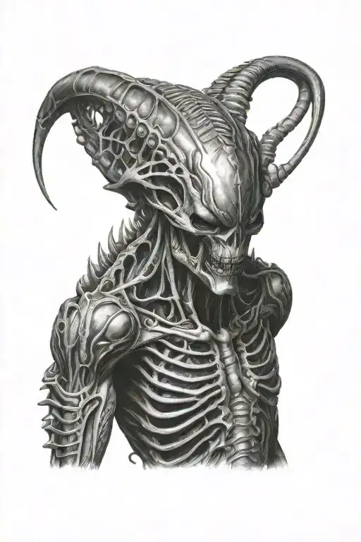 Giger Alien Creepy tattoo design idea