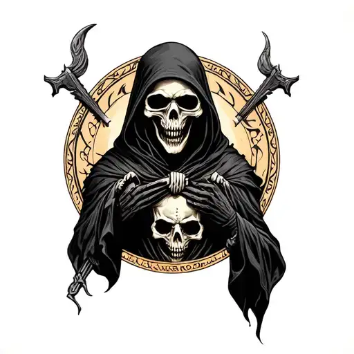 grim reaper death seal tattoo design idea
