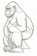 seated gorilla facing forward tattoo design idea