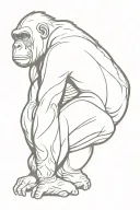 seated gorilla facing forward tattoo design idea