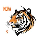 Indra the tiger name written tattoo design idea