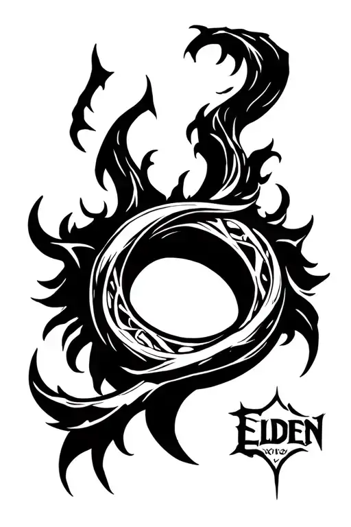 Elden ring logo tattoo design idea