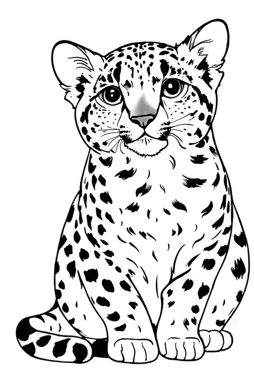 Snow leopard kitten tattoo design idea