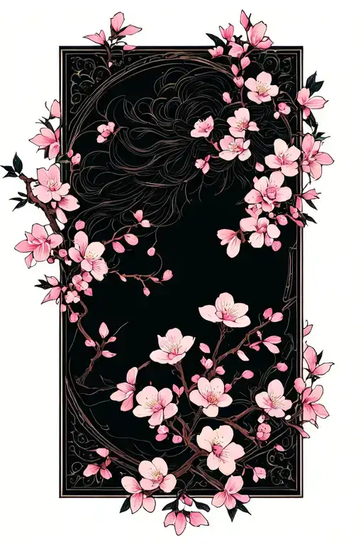 Huge Boobs, Cleavage, Petite, Lingerie, cherry blossoms tattoo design idea