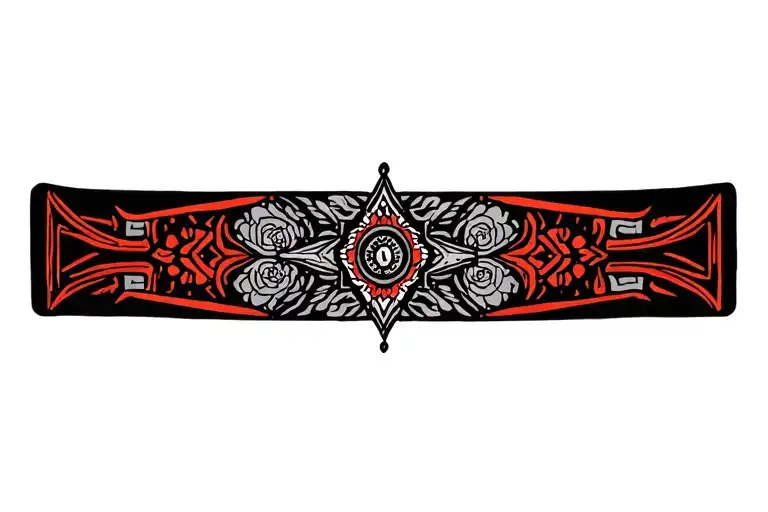 wrist band medieval, mystic, japanese tattoo design idea
