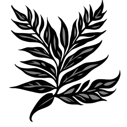 Laurel leaf in Maori Style tattoo design idea