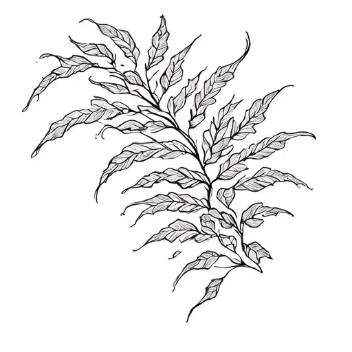 wind blowing leaves tattoo design idea