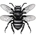 honeycomb pattern and honeybee tattoo design idea