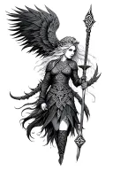 Celtic Scottish warrior woman tattoo design idea