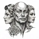 3 faces overlapping to make your own tattoo design idea