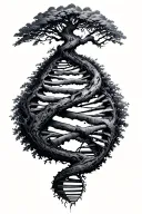 tree intertwined dna double helix tattoo design idea