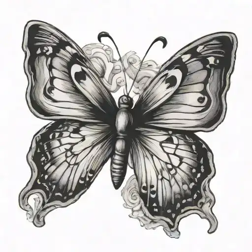 butterfly flies out of ziplock bag tattoo design idea