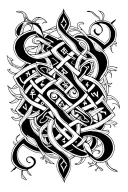 Celtic runic script tattoo design idea