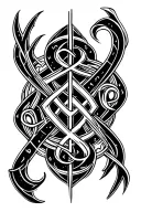 Celtic runic script tattoo design idea