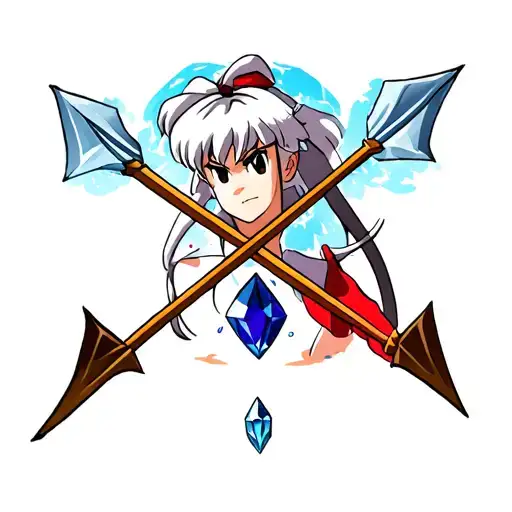 Inuyasha crossed by the arrow and losing the gem tattoo design idea