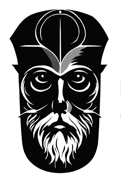 Minimalist symbolic tattoo design inspired by Plato’s philosophy tattoo design idea