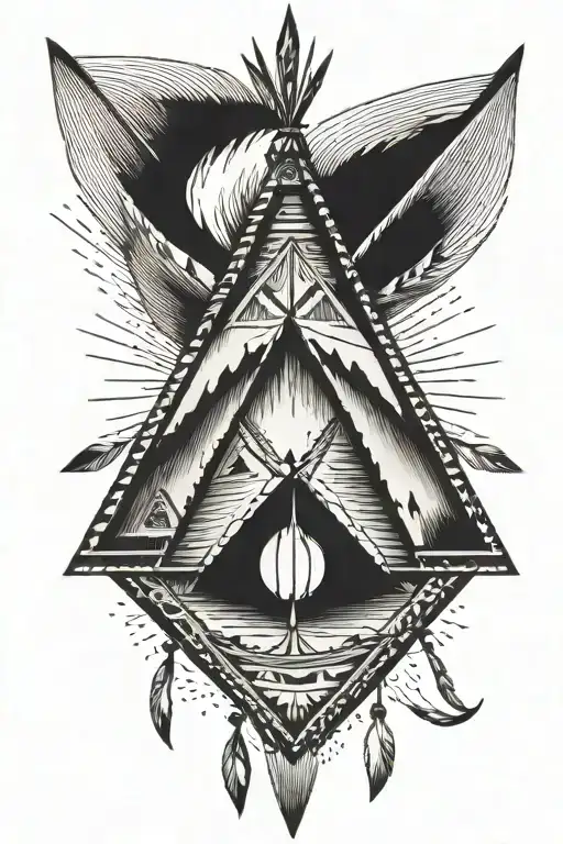 teepee, wild west tattoo design idea