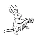 Turtle kicks Rabbit tattoo design idea