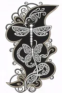 celtic dragonfly with celtic knot clover tattoo design idea