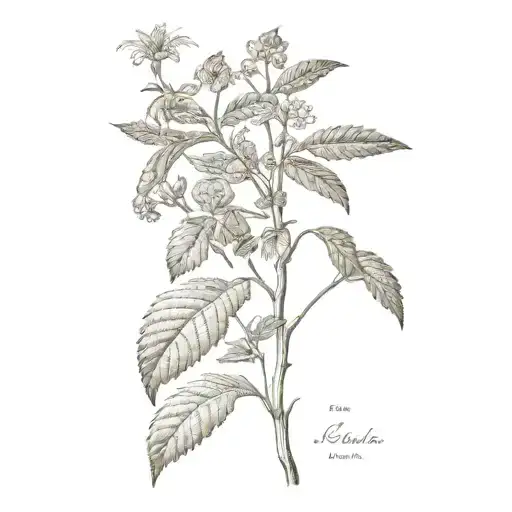 Botanical sketch from really old book about plants tattoo design idea