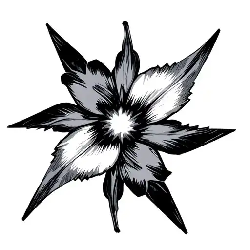 shuriken flowers tattoo design idea