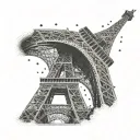 tour eiffel tattoo design idea