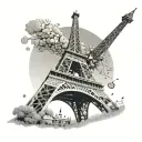 tour eiffel tattoo design idea