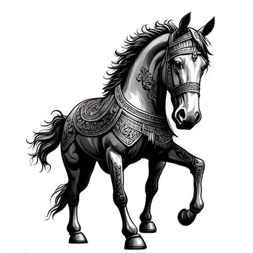 Trojan horse tattoo design idea