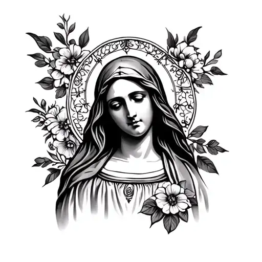Mother Mary tattoo design idea