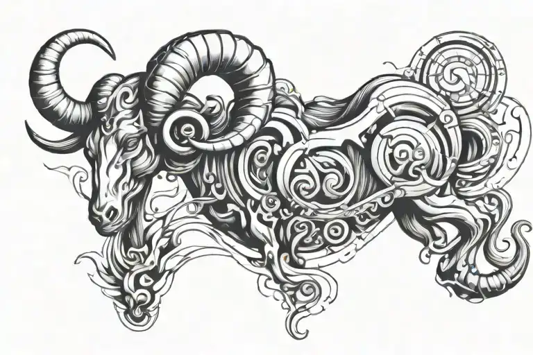 aries reason and emotion positive negative tattoo design idea
