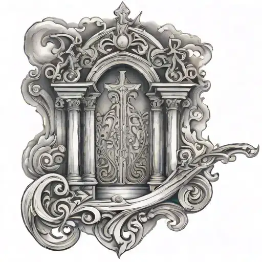 walls of salvation gates of praise tattoo design idea