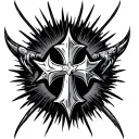 3 nails cross tattoo design idea