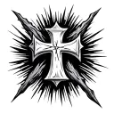 3 nails cross tattoo design idea
