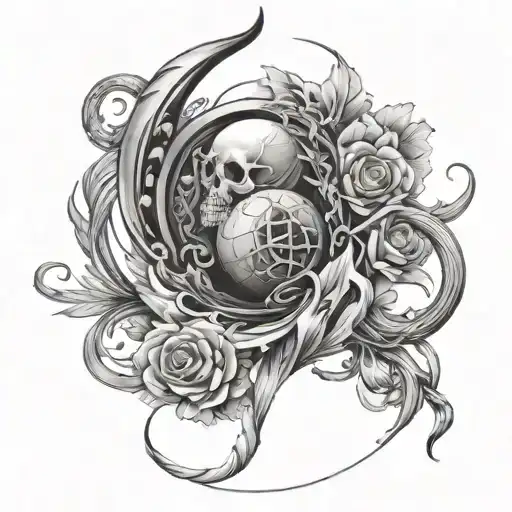 create a womb tattoo. It should show fertility, be in anime style and be very detailed tattoo design idea