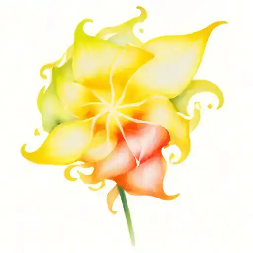 Neon and black colored pinwheel flower tattoo design idea