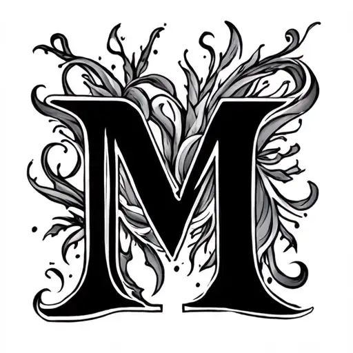 Cursive M tattoo design idea