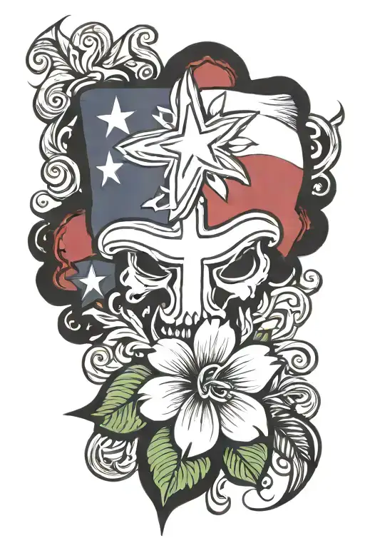 Puerto Rico flag, el morro, coqui, flower tattoo design idea