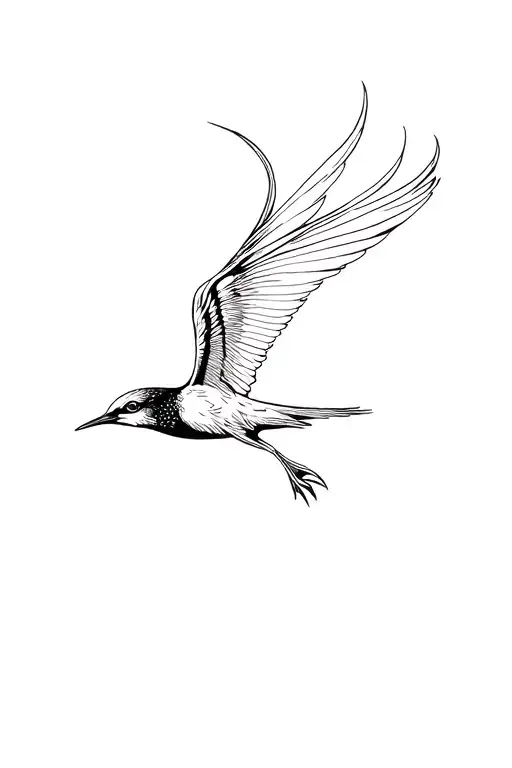 Quetzal bird flying  tattoo design idea