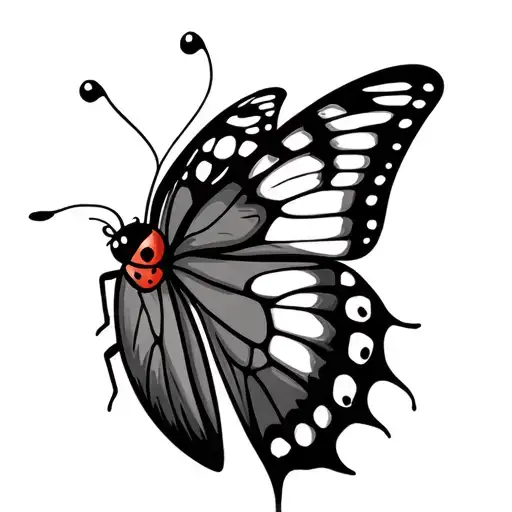 Butterfly And Ladybug tattoo design idea