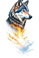wolf strength perseverance disciplined facing forward tattoo design idea