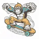Skate Ape Skating tattoo design idea