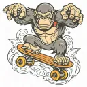 Skate Ape Skating tattoo design idea